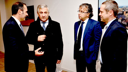 Sergio Caci, Antonio Tajani, Andrea Renna e Mauro Pacifici
