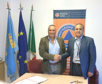 A sinistra il presidente dell’Ordine Geologi del Lazio, Roberto Troncarelli; a destra il direttore dell’Agenzia Regionale di Protezione Civile, Gennaro Tornatore
