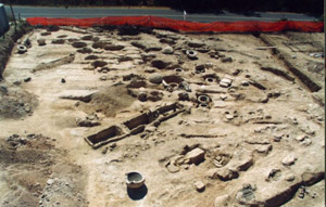 Tarquinia_Lo scavo 1998 nella parte meridionale della necropoli all’esterno della villa